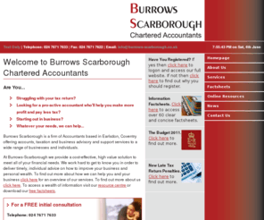 advantax.co.uk: Burrows-Scarborough - Chartered Accountants in Earlsdon, Coventry
Burrows-Scarborough are a firm of Chartered Accountants based in Earlsdon, Coventry. Our aim is to provide the highest standards of professional service and advice to all.