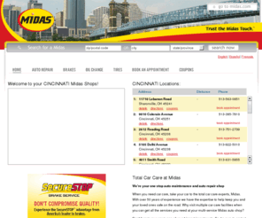 midascincinnati.com: CINCINNATI Brake Repair | Oil Change Services | Tire Sales | Coupons - Midas
CINCINNATI brake repair, oil change services, tire sales, tire repair, auto repair, car maintenance, coupons