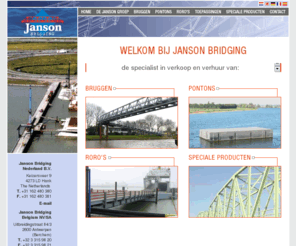 baileybridges.com: Janson Bridging| Verhuur van Bruggen, Pontons & RoRos
Janson Bridging is specialist in het verkopen en verhuren van Bruggen, Pontons, RoRo's en levert daarnaast diensten als montage en advies.