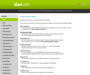 dan.pn: www.dan.me.uk
Main page with description of each tool/page