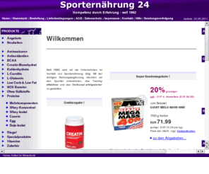 fitness-sportnahrung.de: Sporternährung Fitness Muskelaufbau Sportnahrung
Sporternährung 24 - bestellen Sie günstige Sporternährung, Sportnahrung und Nahrungsergänzung für Fitness, Muskelaufbau und Fettabbau.