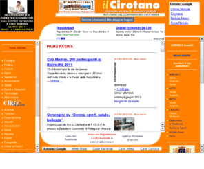 ilcirotano.it: Il Cirotano - Notizie e Annunci gratuiti in tempo reale
il Cirotano - il giornale del comprensorio crotonese con notizie e annunci in tempo reale