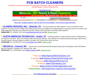 pcbbatchcleaners.com: PCB Batch Cleaners - PCB batch cleaning systems - Aqueous Batch Cleaners - www.PCBbatchCleaners.com
PCB Batch Cleaners from the Technology Data Exchange - Linked to TDE member firms.