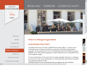 feiern-im-weingut.com: Feiern im Weingut / Pfalz Deidesheim / Familienfeiern Hochzeitsfeier im Weingut
Feiern im Weingut Müller, Forst / Deidesheim an der Weinstraße: Familienfeiern, Hochzeiten Betriebsfeiern im Weingut - Tagungen und Seminare - Tagungsraum Seminarraum bis 50 Personen - Sektempfang im Barriquekeller