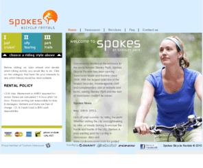 spokesbicyclerentals.com: Spokes Bicycle Rentals :: Vancouver, Canada
Vancouver's #1 bicycle rental service since 1938. Tour Stanley Park