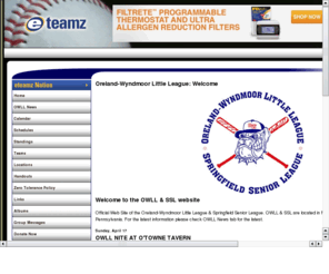 owllbaseball.com: Oreland-Wyndmoor Little League
oreland-wyndmoor little league:league web site hosted at eteamz - Oreland, Pennsylvania 19075 USA