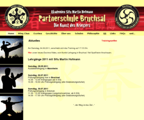 wehrdich-bruchsal.de: Wing Chun Bruchsal | Willkommen
WingChun - realistische Selbstverteidigung, deren Geheimnisse in der explosiven Umsetzung gegnerischer Angriffsenergie liegt und die angeborenen Reflexe dafür benutzt, sich jeder möglichen Angriffssituation optimal vorbereitet zu stellen.