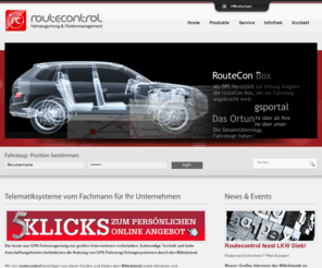 routecontrol.de: Routecontrol - Die GPS-Fahrzeugortung & Flottenmanagement, Fahrzeugortung, Ortungssystem, Fuhrparkoptimierung, Fahrerkommunikation, elektronisches Fahrtenbuch, Diebstahlschutz
Fahrzeugortung durch GPS-Ortung und GSM-Ortung - Das GSM-Ortungsmodul fr den mobilen Einsatz an PKW, LKW,  Boote,  Trailer, Motorrder, Baumaschinen sowie anderen mobilen Anlagen | route control GPS Fahrzeugortung fr Jedermann. 