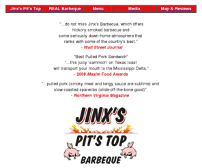 jinxsbarbecue.com: Jinx's Pit's Top Barbeque
Home Page of Jinx's Pit's Top Barbeque