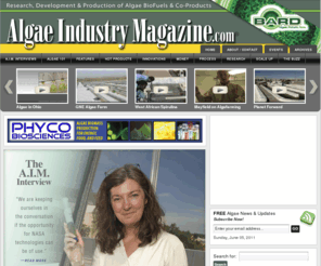 algae101.com: Algae Industry Magazine
A.I.M. algaeindustrymagazine.com—online trade publication addressing research, development and production of algae biofuels and co-products industry.