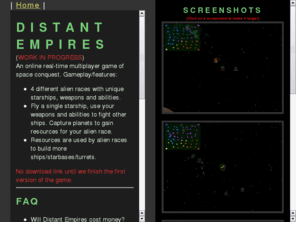 distantempires.com: Distant Empires | Online Multiplayer Game | Space Conquest
An online real-time multiplayer game of space conquest.