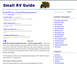 small-rv.com: Small RV Guide
All about small-rvs for a great RV experience.