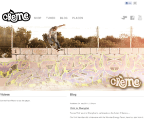 gotcreme.com: Crème International
Crème has evolved from a skateboard manufacturer to skateboard, streetwear and lifestyle company; designing and manufacturing skateboards, wheels, trucks as well as men's, women's and kids streetwear, shoes and accessories.