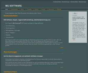 mg-software.net: Kommunalsoftware - Branchenlösungen - Individualsoftware - Webdesign
Individuelle Softwarelsungen fr kleine und mittelstndige Unternehmen, Kommunen und Zweckverbnde / Kommunalsoftware
