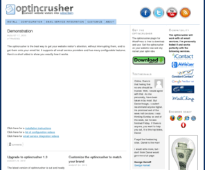 optincrusher.com: optincrusher | The fastest way to build an optin email list in WordPress
The fastest way to build an optin email list in WordPress