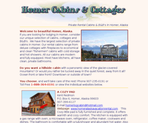 Cabinsinhomer Com Private Rental Cabins In Homer Alaska Lodging