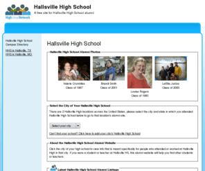 hallsvillehighschool.org: Hallsville High School
Hallsville High School is a high school website for alumni. Hallsville High provides school news, reunion and graduation information, alumni listings and more for former students and faculty of Hallsville High School