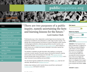 publicinquiries.org: UK Public Inquiry Resource
An independent public inquiry resource for legal practitioners, participants and interested parties.