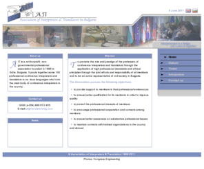 translators-bg.com: Association of interpreters and translators in Bulgaria
Translators in Bulgaria and their contact info, terms for written, consecutive, simultaneous translation, booths, statute.