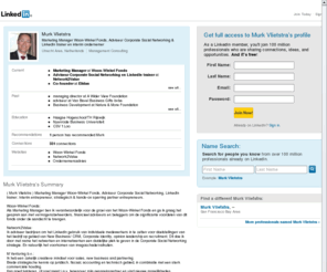 vlietstra.org: Murk Vlietstra  | LinkedIn
View Murk Vlietstra's professional profile on LinkedIn.  LinkedIn is the world's largest business network, helping professionals like Murk Vlietstra discover inside connections to recommended job candidates, industry experts, and business partners.