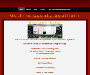 gcgospelsing.com: Guthrie County Southern Gospel Sing - Home
Guthrie County Southern Gospel Sing