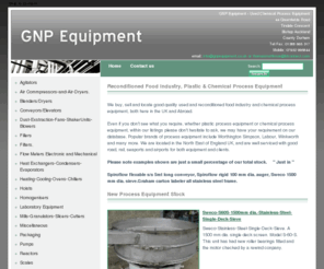 gnpequipment.co.uk: Plastic, Chemical Process Equipment Reconditioned, Worthington Simpson, Labour, Winkworth - UK
Uk based company supplying used and reconditioned plastic and chemical process equipment for the food industry.