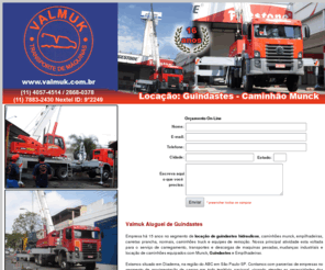 alugueldeguindaste.net: A Transporte de Máquinas Valmuk oferece a você Caminhão Munck, Transporte de Máquinas, Guindastes de qualidade.
Aluguel de Guindastes - Aluguel de Guindaste Valmuk 11 4057-4514 / 2868-0378: Aluguel de Guindastes, Locações de Guindastes, Aluguel de Guindastes, Aluguel de guindastes, caminhões munck, carretas prancha, guindastes e equipes de remoções. (11) 4057-4514