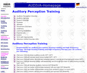audiva.net: AUDIVA - Homepage
 Products for Sound Therapy, Therapy Tools, Tinnitus Retraining Therapy, Order Threshold Tools, Two Point Discrimination Tools, Diagnostics investigation Tools