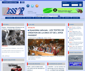 essor.ml: L'ESSOR. Quotidien National d'Information du Mali
Edition en-ligne de ce quotidien de Bamako; met Ã  disposition ses archives, ainsi que la une du jour