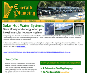 solarheaterorlando.com: Orlando Plumber: Top Rated 24/7 Orlando Plumbing by Emerald Plumbing
Emerald Plumbing is the premier Orlando plumber.  A+ customer satisfaction and BBB.  For 24/7 residential and commercial Orlando plumbing services call 407-898-3538