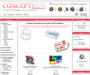 conceptrun.com: C O N C E P T R U N | Lichtsysteme mit Zukunft...
10er-Set Halogen Einbaustrahler, Oval - Halogen Einbaustrahler, Rund - LED Einbaustrahler (dimmbar), Alu - LED Stripes, 5050 7.2W - 3er-Set LED Wand-Einbaustrahler Eckig, IP54, 12V/230V - 3er-Set