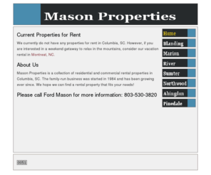 masonpropertiessc.com: Mason Properties, Columbia, SC
Mason Properties apartments for rent in Columbia, SC.