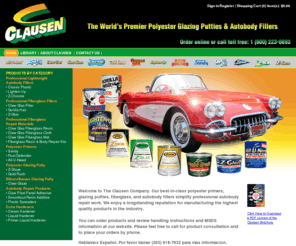 rustdefender.com: Clausen | The World's Premier Polyester Glazing Putties & Autobody
Fillers
Clausen provides professional quality polyester primers, glazing putties, autobody fillers  and fiberglass repair materials including Rust Defender, Sandy, All-U-Need, Claw Glas, Gorilla Hair, Z-Glas, Classic Plastic, Z-Chrome, Lighten-Up, Z-Glaze.