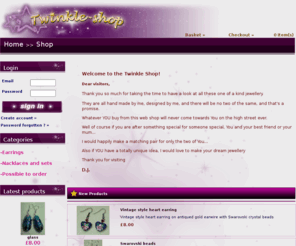 twinkle-shop.com: Welcome to the Twinkle Shop Online Shop : Twinkle Shop
Twinkle Shop : Welcome to the Twinkle Shop Online Shop - Earrings,Possible to order,Nacklaces and sets,