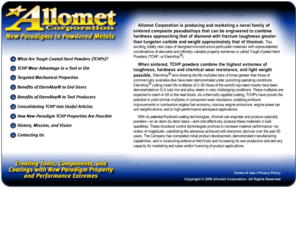 allomet.net: Allomet Corporation | New Paradigms in Powdered Metals
Allomet Corporation, formerly EnDurAloy Corporation, produces Tough-Coated Hard Powder, or EternAloy.