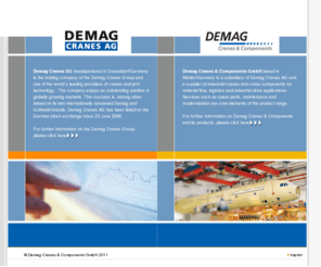 demag-cranes-components.com: The Company Demag Cranes & Components
Demag Cranes & Components