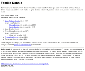 donnio.net: Famille Donnio
Accueil famille Donnio