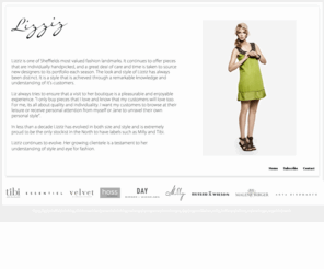 lizziz.com: Lizziz - Sheffield Fashion Clothing by Tibi, Milly, Essential, Velvet, 
Daybirger Mikkelsen and more
Lizziz in Sheffield, stockist of the latest fashion by tibi sea island, essentiel clothing, velvet graham spencer, hoss intropia, day birger mikkelsen, milly, butler and wilson, malene birger, anya hindmarch