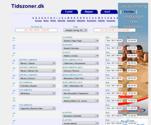 tidszoner.dk: Tidszoner.dk - Tidszoner for hele venden, Verdensur
 Tidszone Timezone - Rejser og Ferie