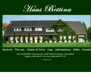 hausbettina.net: Hotel Pension Haus Bettina in Bad Zwischenahn
Hotel Pension Haus Bettina in Bad Zwischenahn, Ammerland, Niedersachsen, Deutschland, Germany, Rostrup, Hotels, Pensionen