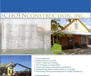 schoenconstruction.com: Taos Construction, Taos contractor, taos green building
Beau Schoen construction best in green building. Taos contractor.