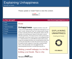 dissolvingunhappiness.com: Peter Spinogatti, author of Explaining Unhappiness: Dissolving the Paradox
Welcome to the official website of Peter Spinogatti, author of Explaining Unhappiness: Dissolving the Paradox. Learn all about Peter Spinogatti and Explaining Unhappiness: Dissolving the Paradox