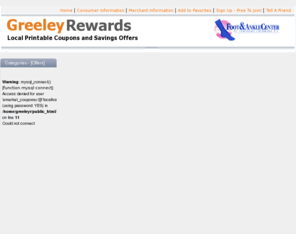 greeleyrewards.com: Greeley Rewards - Local Greeley Savings - Shop in Greeley
Savings, coupons and offers from local Greeley Colorado businesses.  Shop in Greeley.