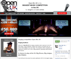 openmicuk.com: Singing Competition | Talent Audition | Singing Contest | Music Competition | Singing Auditions
Singing Competition Open Mic UK. This music competition is a singing contest for unsigned artists. Singers are wanted to get their singing audition heard by performing live at venues across the UK. The UK's biggest singing competition for singers and solo artists.