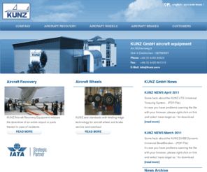 aircraft-recovery.info: KUNZ GmbH aircraft equipment :: Home
KUNZ GmbH aircraft equipment, established in 1987, is  the leading supplier of aircraft recovery equipment and aircraft wheel and brake servicing equipment.