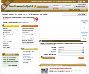 casevacanzagallipoli.it: Case vacanza gallipoli.it: appartamenti a gallipoli, residence e ville a baia verde e lido san giovanni.
Per la ricerca di alloggi sulla zona di gallipoli, baia verde, lido san giovanni o nei dintorni tipo torre suda, mancaversa, capilungo e nella marina di Alliste.