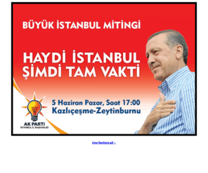 azizbabuscu.com: Ä°yiyi daha iyinin, daha iyiyi mÃ¼kemmelin izlemesi gerektiÄinin bilinciyle, siyaseti, daha iyiye ulaÅmak uÄrunda asla bitmeyecek bir koÅu olarak gÃ¶rÃ¼yoruz.
AK Parti Istanbul Il Baskani Aziz BABUÅCU resmi blog sitesidir.