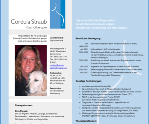 straub-psychotherapie.com: Cordula Straub Psychotherapie
Psychotherapie für Kinder, Jugendliche und Erwachsene