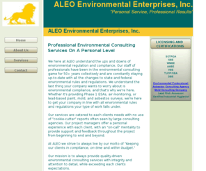 aleoenv.com: Home- ALEO Environmental Enterprises, Inc.
ALEO Environmental Enterprises, Inc. Home Page- Here you can find information on services we offer and contact information.