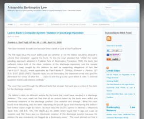 alexandriabankruptcylaw.com: Alexandria Bankruptcy Law
Alexandria Bankruptcy Law: Bankruptcy law out of and controlling the Eastern District of Virginia Bankruptcy Court - Alexandria Division